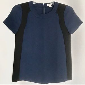 JCrew Colorblock Crepe Top Blouse